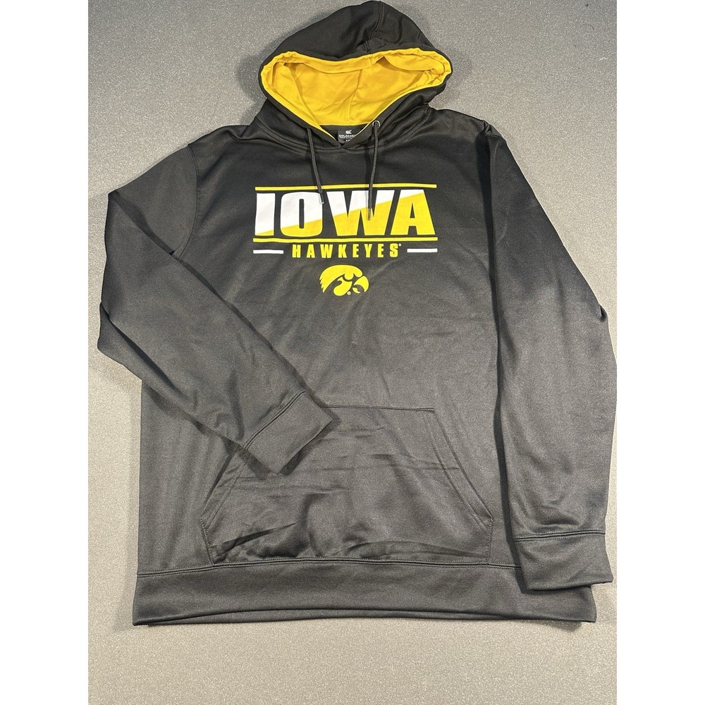 Men's Iowa Hawkeyes Black/Yellow Hoodie XXL